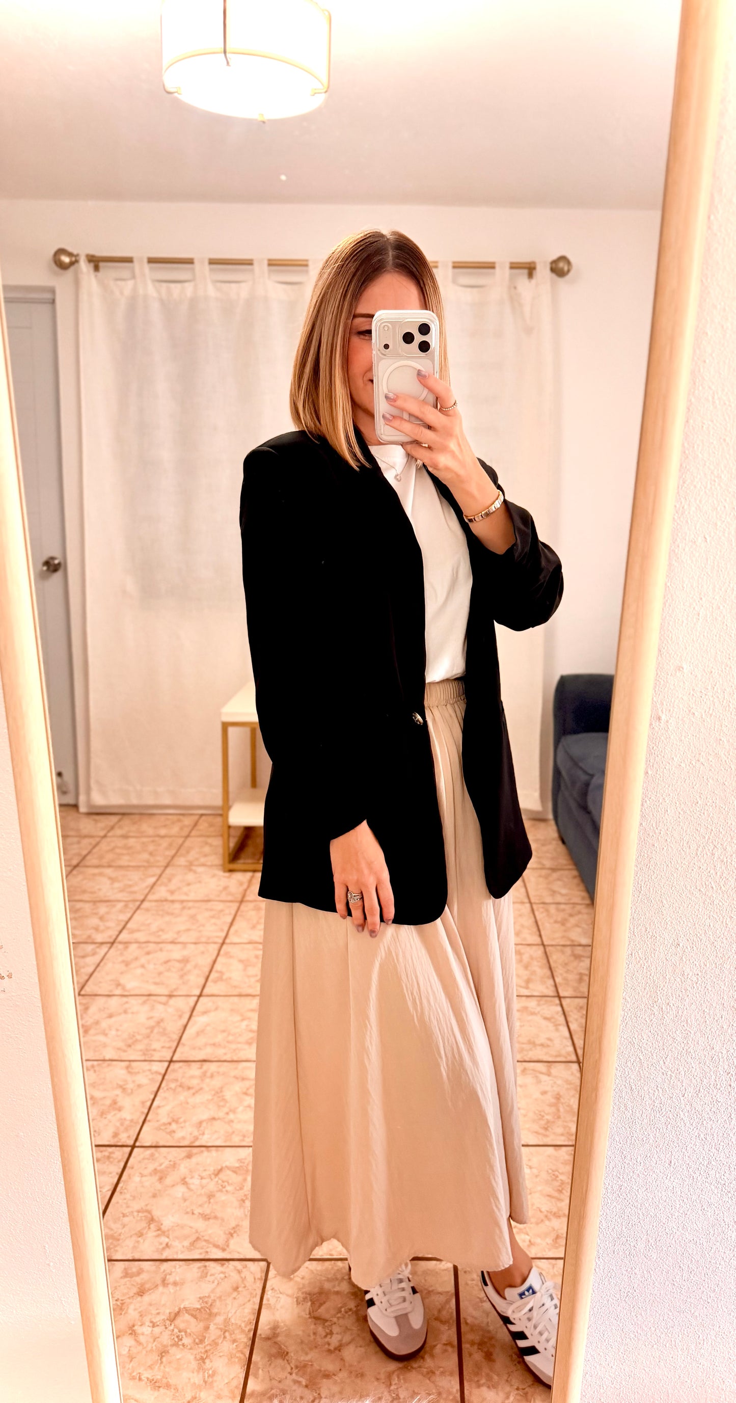 Beige Midi Skirt