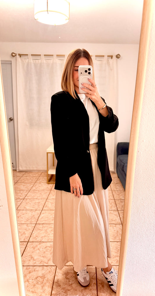 Beige Midi Skirt
