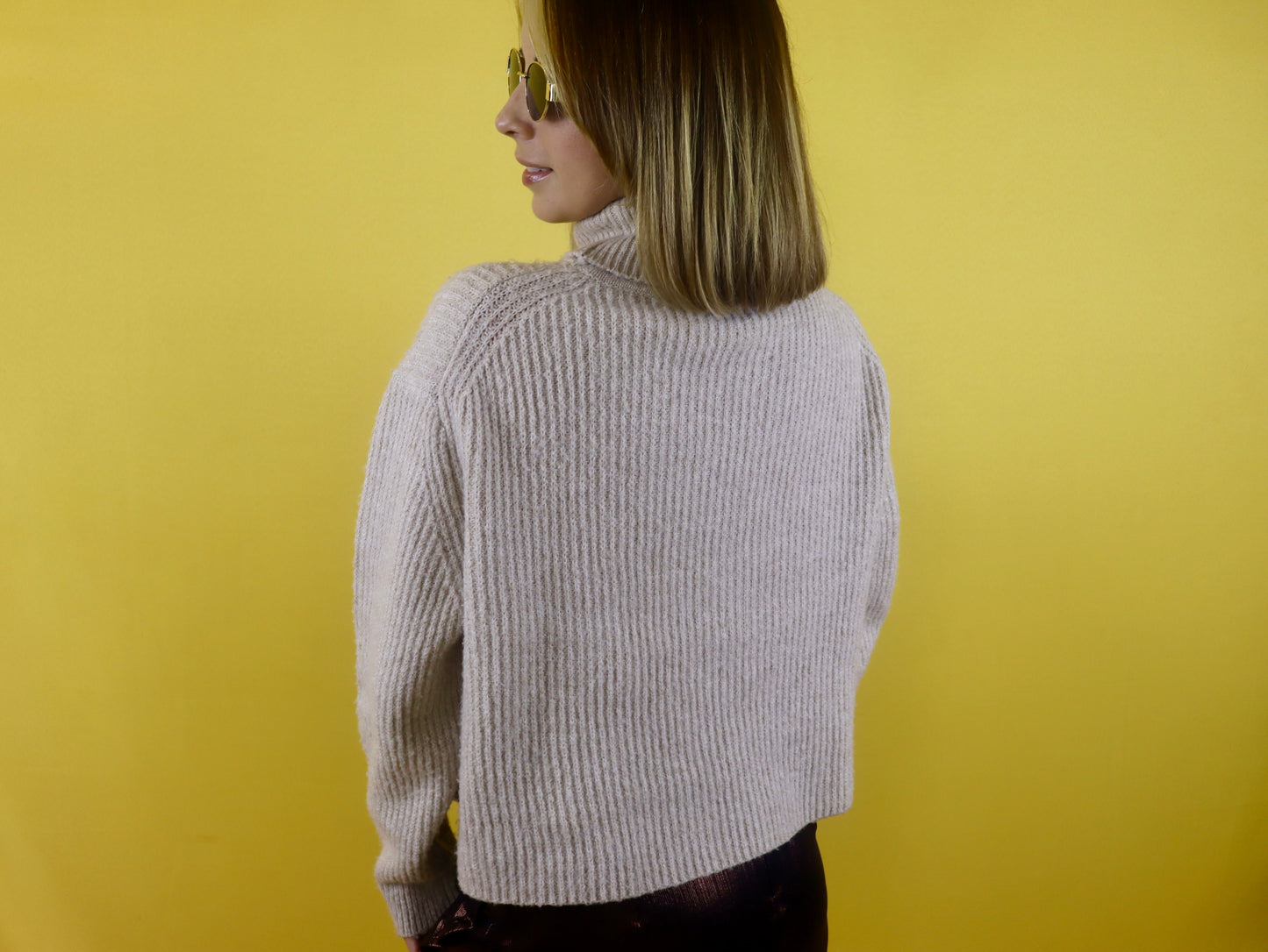 Oatmeal Turtleneck Sweater