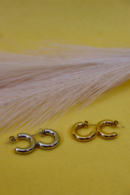 Aura Gold Studs, Aura Silver Studs