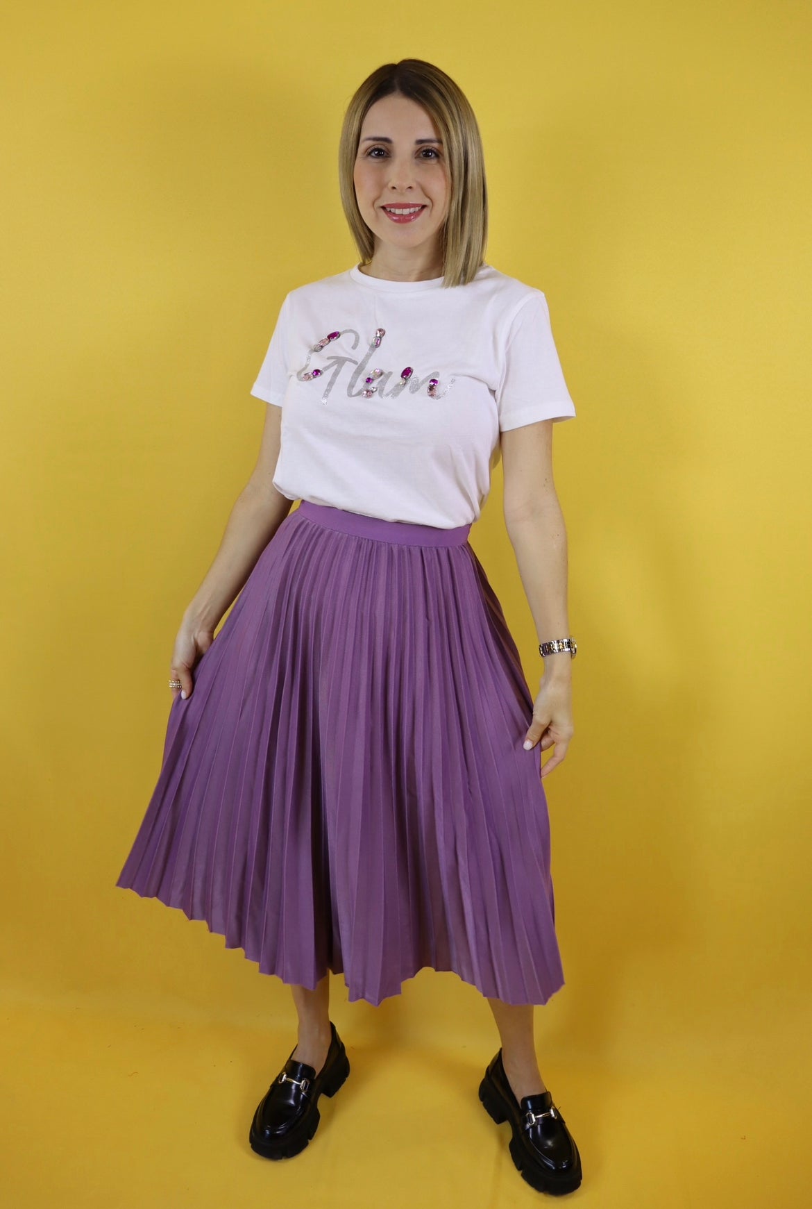 Purple MIDI Skirt